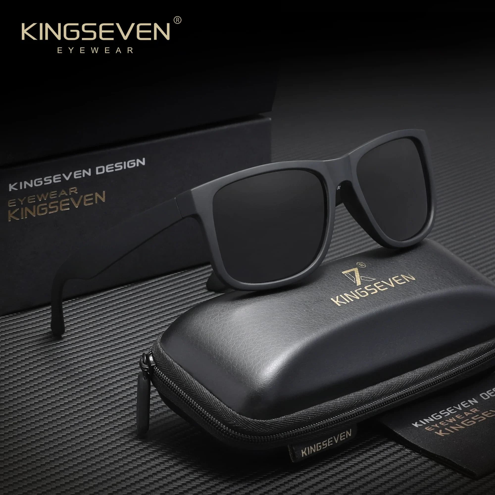KINGSEVEN Fashion Square Polarized Men and Women Sunglasses Driving Outdoor Travel Glasses UV400