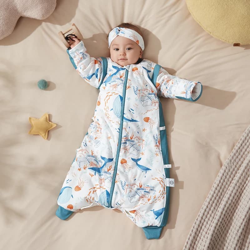 Nanna OUYUN for Child Growth, 100% Cotton, Thermal Wearable Cover, Anti-Calcon Sleeping Bag for Baby and Child, All Seasons