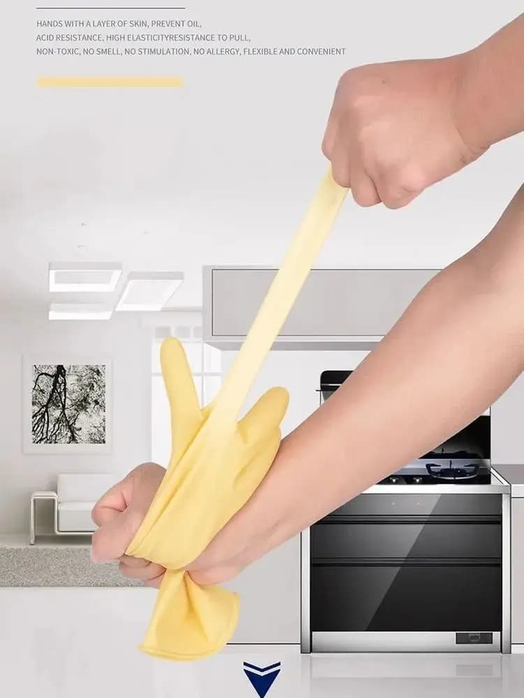 Guanti per lavare i piatti in lattice SML per le donne Guanti impermeabili per la pulizia della cucina per lavare i vestiti e le verdure per uso domestico