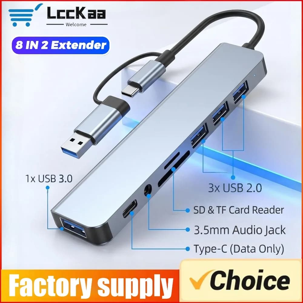 USB-C Hub, Splitter Type-C, Dock Thunderbolt 3, Laptop Adapter