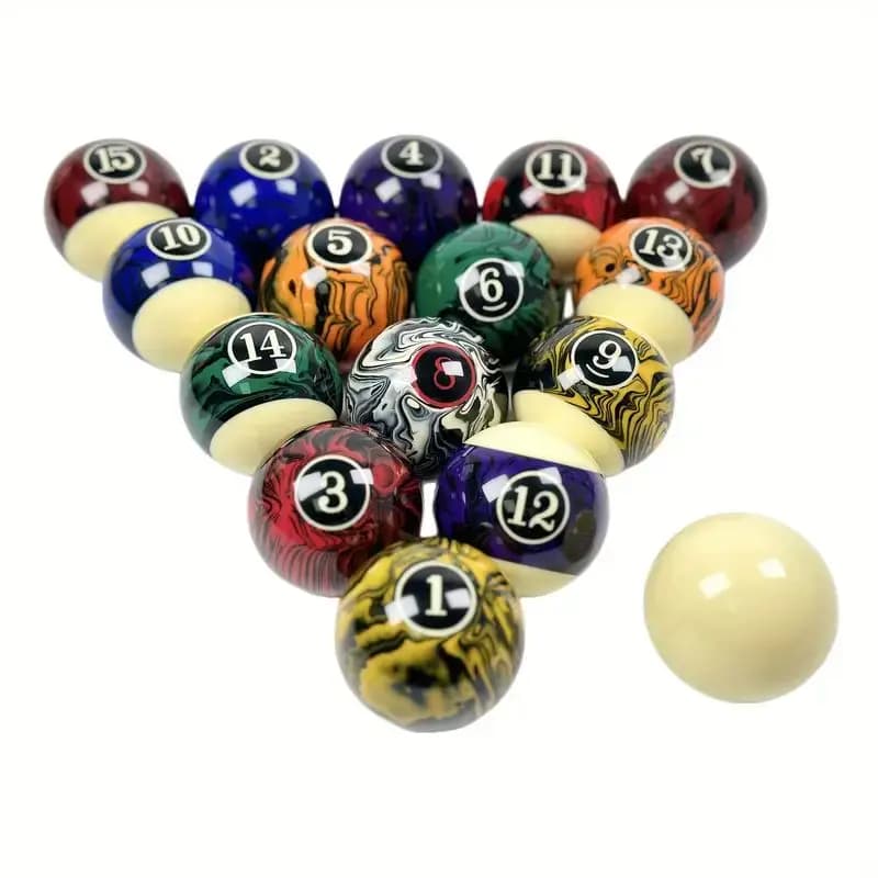 Set di Biglie da Biliardo Marmorizzate ad Alte Prestazioni, Collezione di Biglie da 2-1/4 Pollici