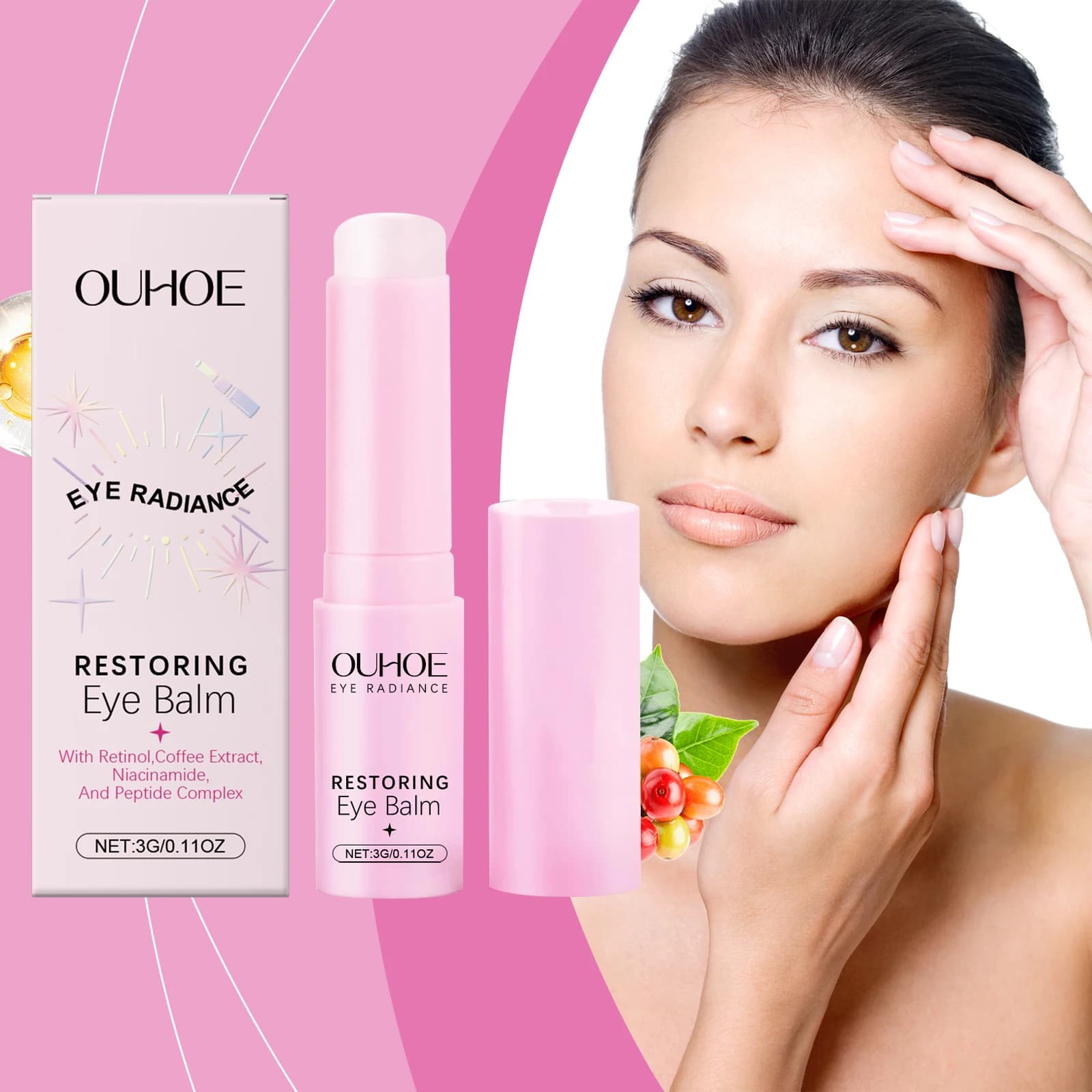 Eye Cream Stick Gentle Nourishing Reduce Dark Circles Lifting Firming Fade Fine Lines Moisturizing Tighten Eye Care Cream
