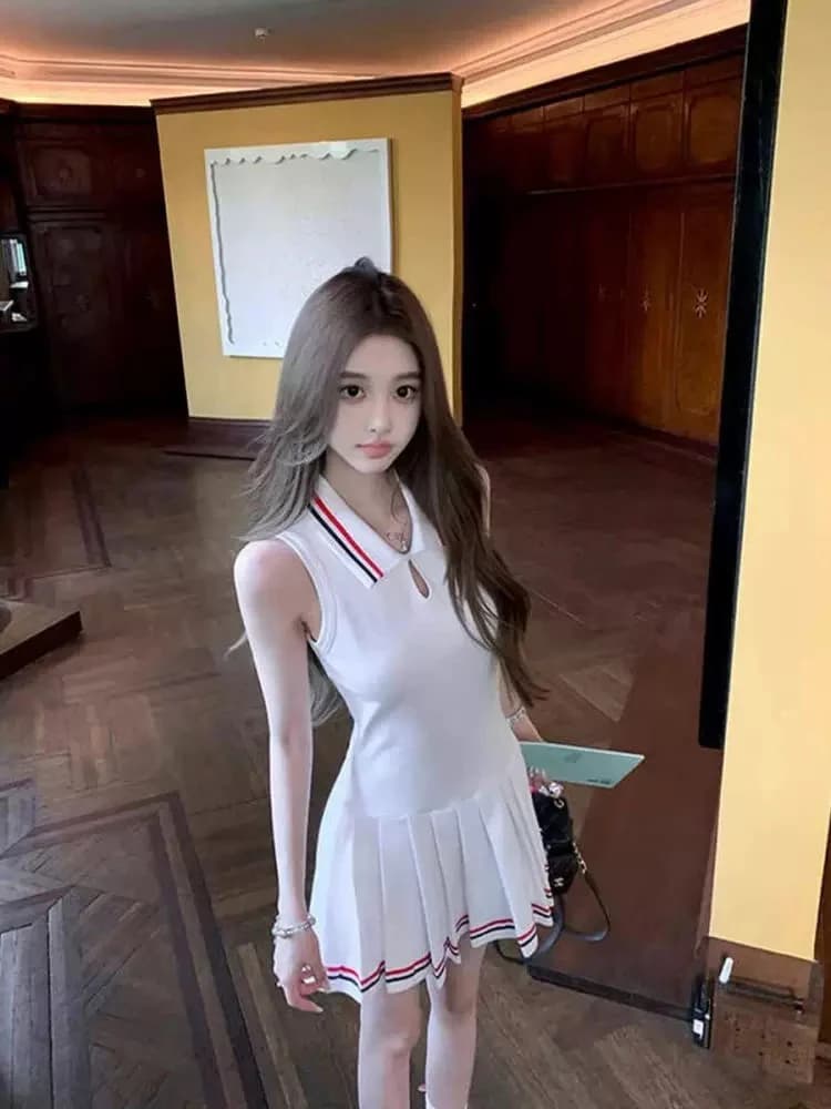 Gonna Corta Estiva 2025 da Donna, Stile Coreano, Elegante, alla Moda, da College, con Cintura Modellante e Effetto Snellente