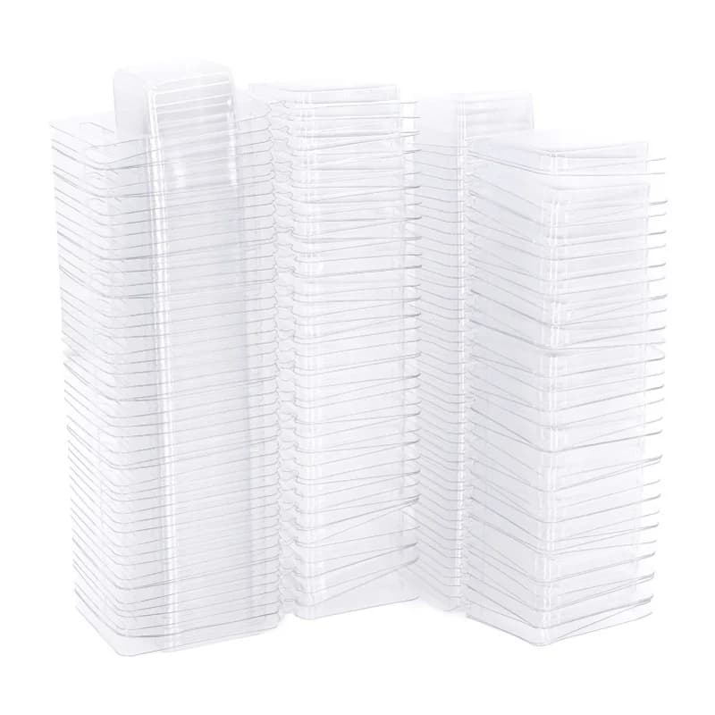 100PCS Stampi per fusione della cera Calmshell PET Separato Trasparente Foro per appendere Contenitore vuoto per fusione della cera per candele fai da te Cioccolato