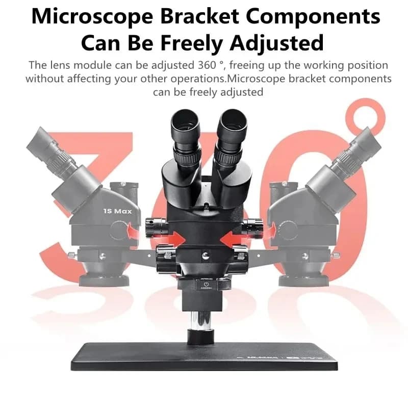 Strumento per microscopio YCS Microscopio trinoculare 1S MAX HD con base extra large 10X/20 oculare per la riparazione di saldatura della scheda madre del telefono