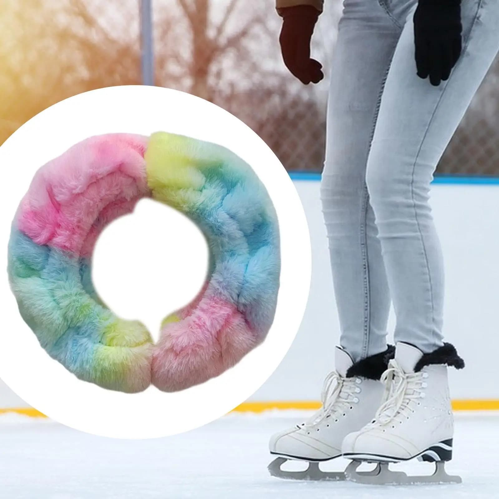 Copertura per lama per pattini da ghiaccio Protezione per pattini in peluche resistente all'usura per pattini a rotelle Hockey Skate Figura Skate Accessori per pattinaggio invernale