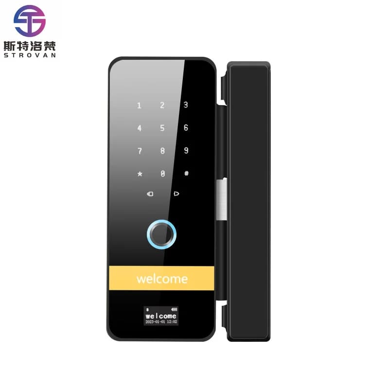 Serratura Intelligente per Porta in Vetro con Password Digitale e Impronta Digitale, Bluetooth, NFC, Scheda IC, APP