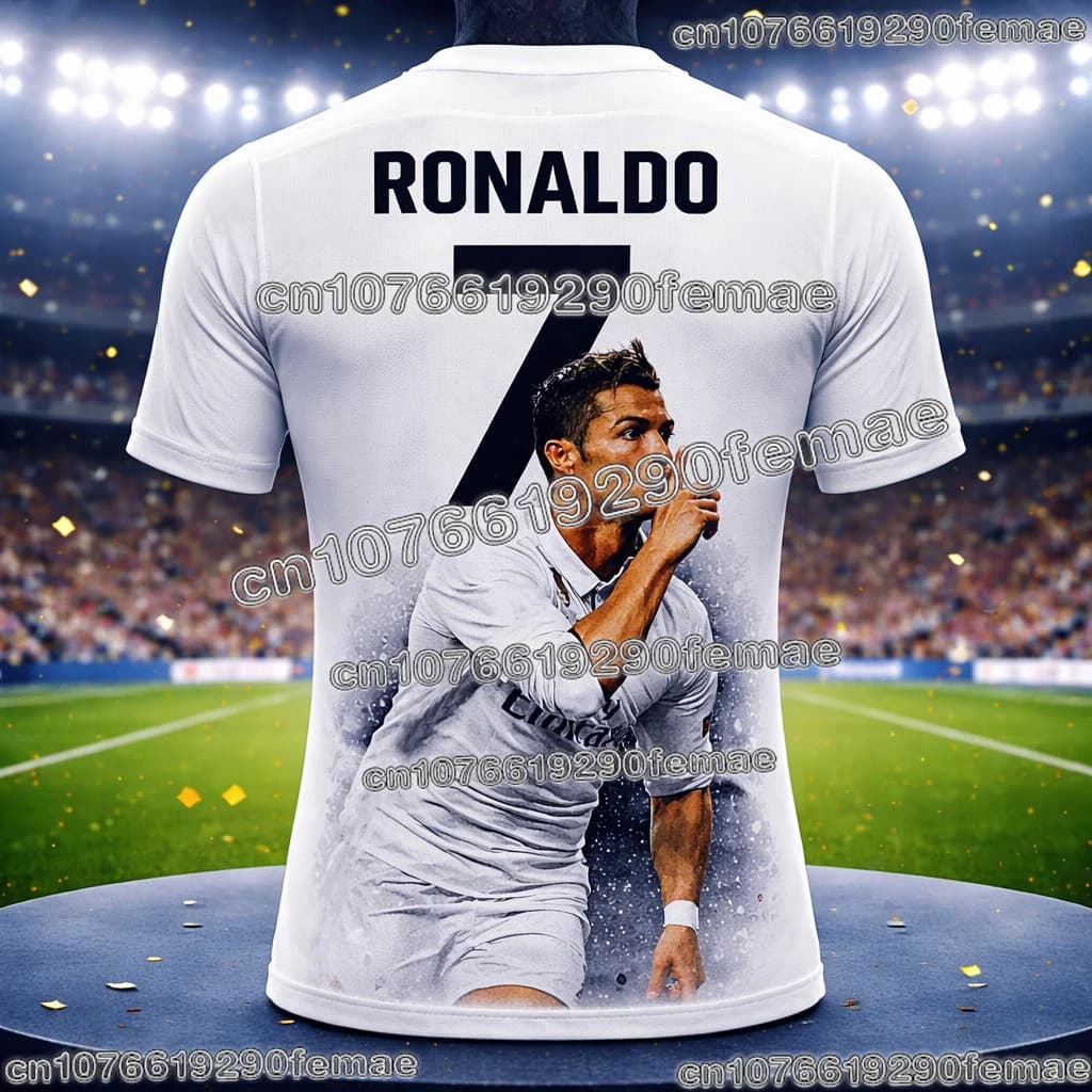 Ronaldo # Maglia da Calcio Edizione Fan per Adulti e Bambini, Traspirante e Comoda, Maglietta da Allenamento ad Asciugatura Rapida