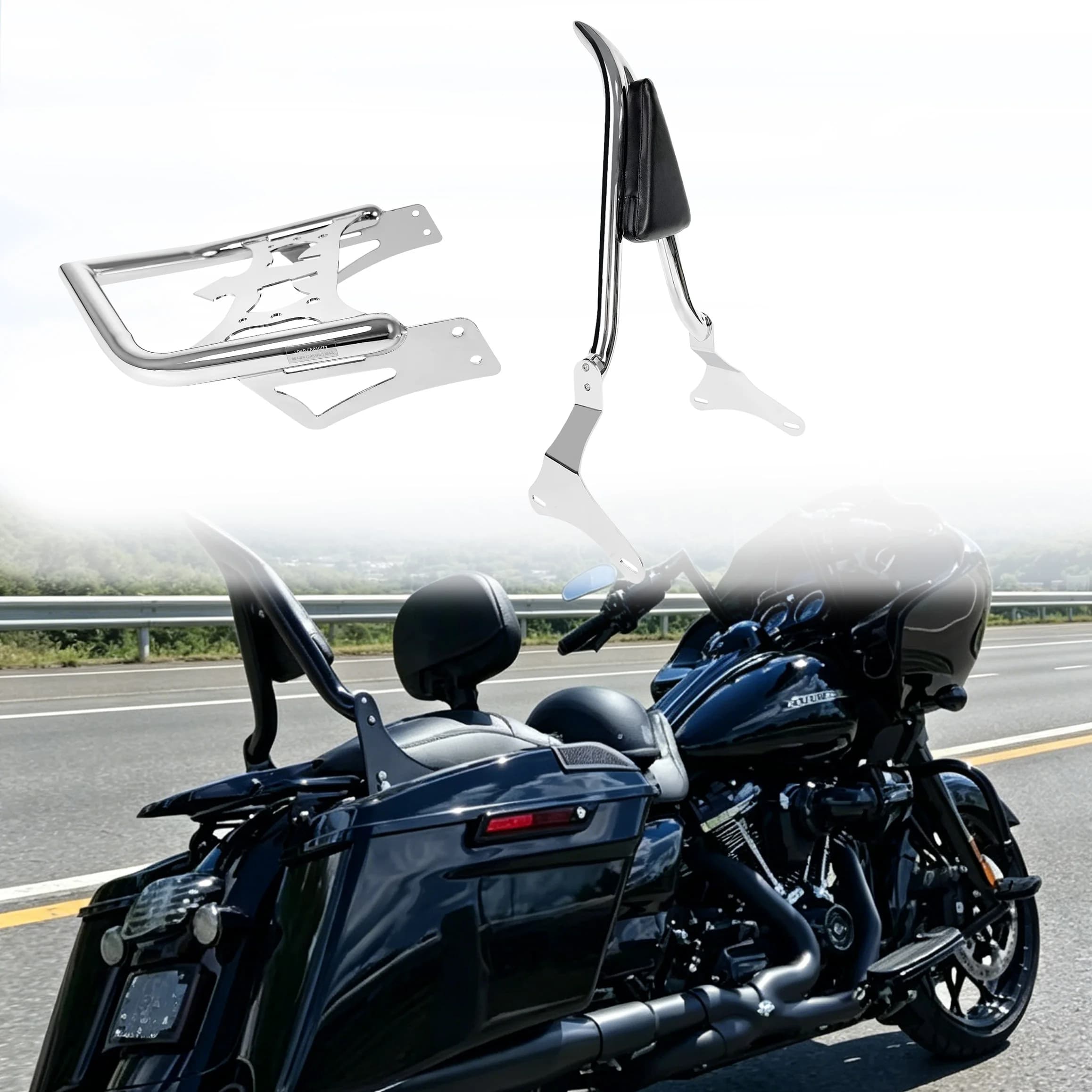 Per Kawasaki Vulcan VN 1700 Vaquero VN1700 2011-2025 Schienale Posteriore Moto Staccabile Passeggero Sissy Bar con Portapacchi