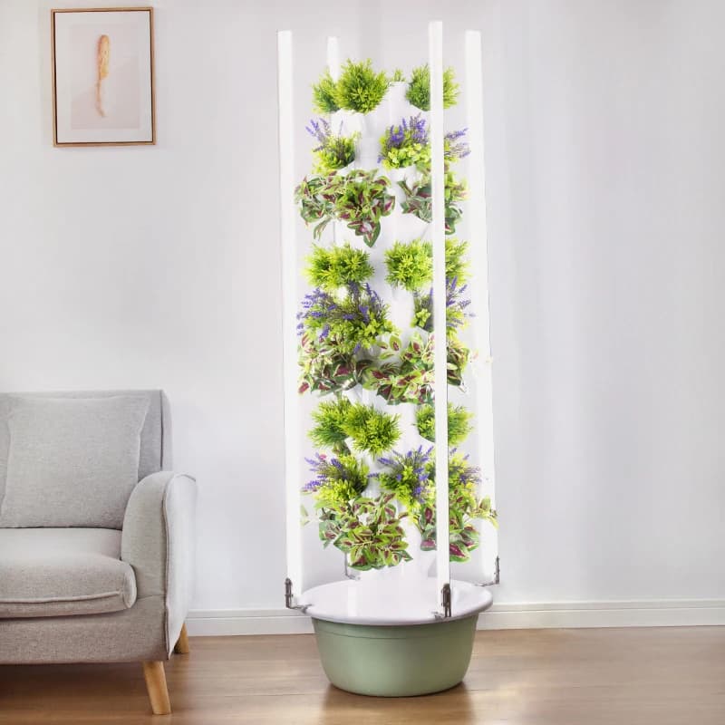 Con Led Coltiva La Luce Spazio Albero Torre Idroponica Verticale Fioriera Verdura Intelligente Colonna Verdura Coltivazione Senza Suolo Equ