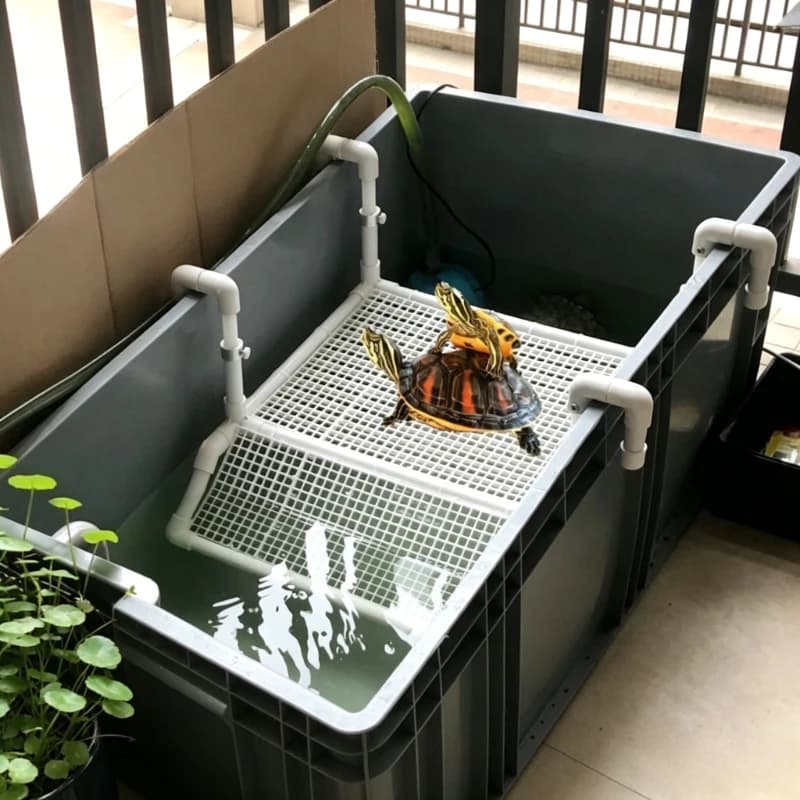 DIY Turtle Basking Platform with Hook Turtles Terrarium Hanging Climbing Ladder Turtle Breeding Box Ramp Turtles Habitat Decor