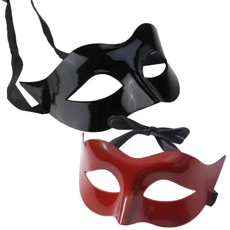 QQ Men Women Masquerade Prom Sexy Black Women Man Masquerade Mask Halloween Party Black White Mask Half Face Cosplay Mask Carniv