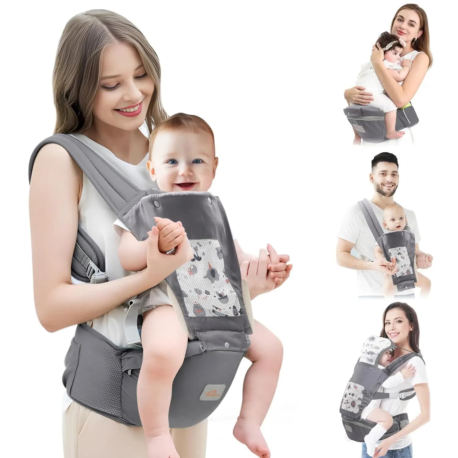 Marsupio, marsupio da neonato a bambino, marsupio con cappuccio per tutte le stagioni e tutte le posizioni marsupio per bambini