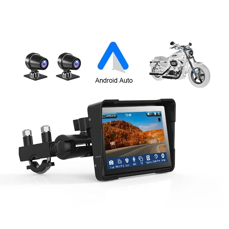 Yoelbaer Dash Cam for motorcycle with 5.0 inch touch screen TPMS motorcycle driving system GPS car navigation device