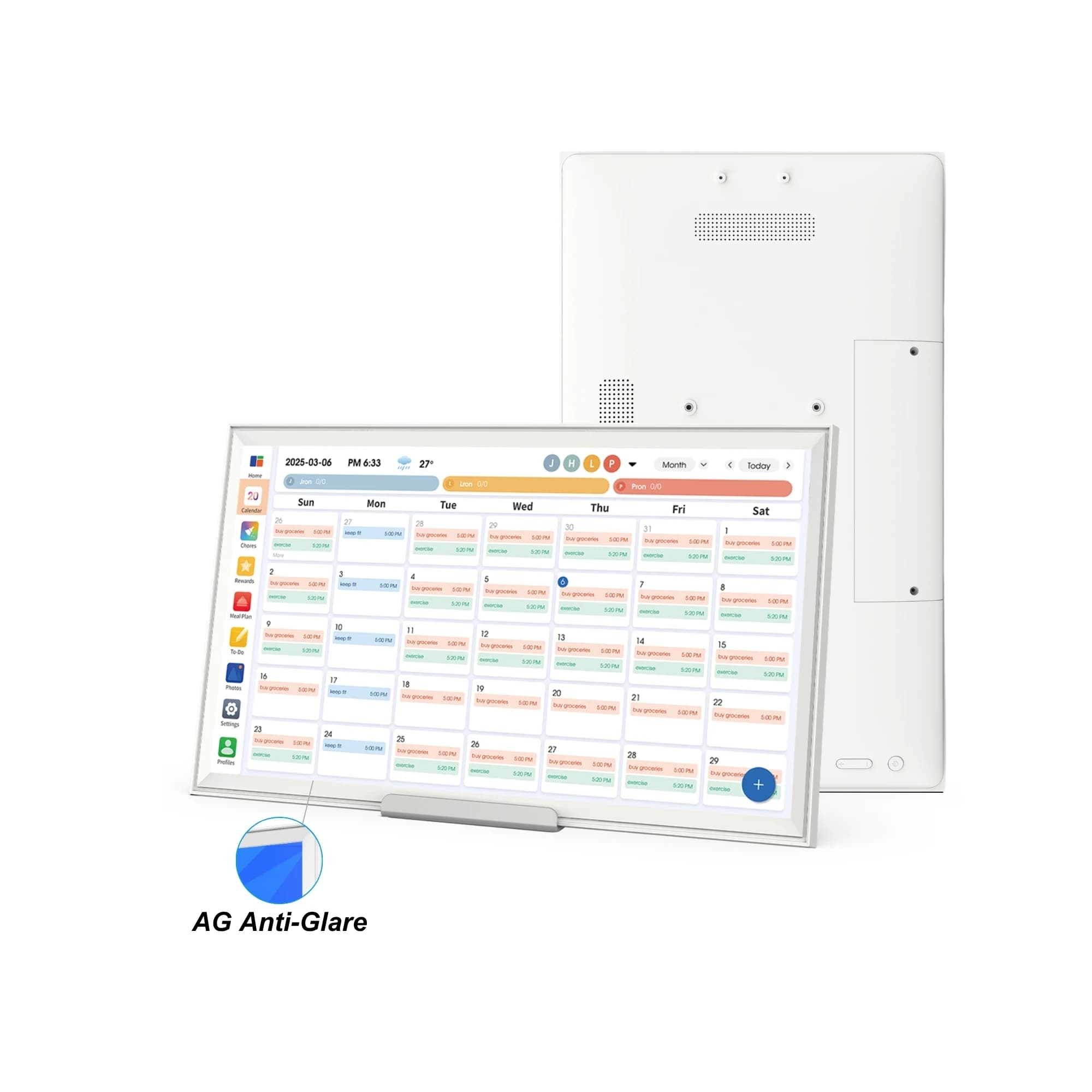 Touch screen Android 14 da 21,5 pollici Cornice per foto digitale intelligente AG Display antiriflesso Calendario digitale Orologio pianificatore per la famiglia