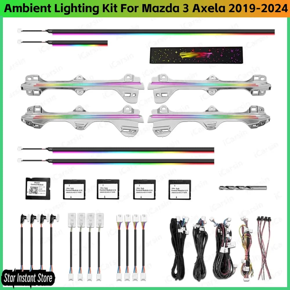 Upgrade 256 Colors Symphony Led Car Interior Ambient Light for Mazda 3 Axela 2019-2024 Atmosphere Strip Accessories