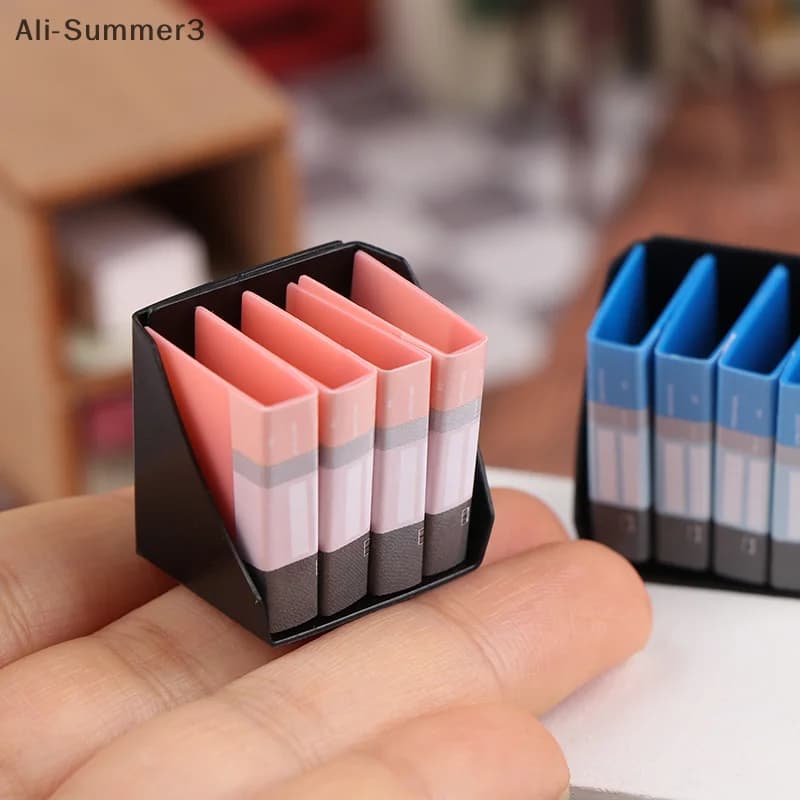 1 Set Mini Lavagna Clip Notebook Cartella di file Cancelleria Board Giocattoli Scrivania da ufficio Cartella di simulazione Modello Parti di casa delle bambole