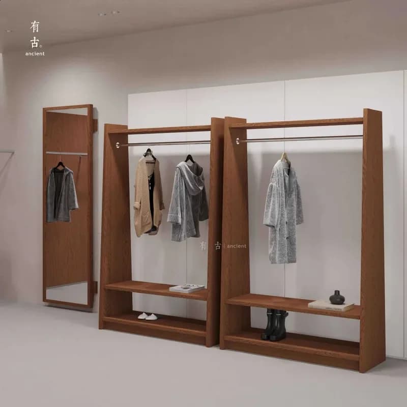 High End Clothing Store Display Rack for Women Shoes and Bags Side Hanger Wardrobe Cabinet Sample Stand for Live Broadcast