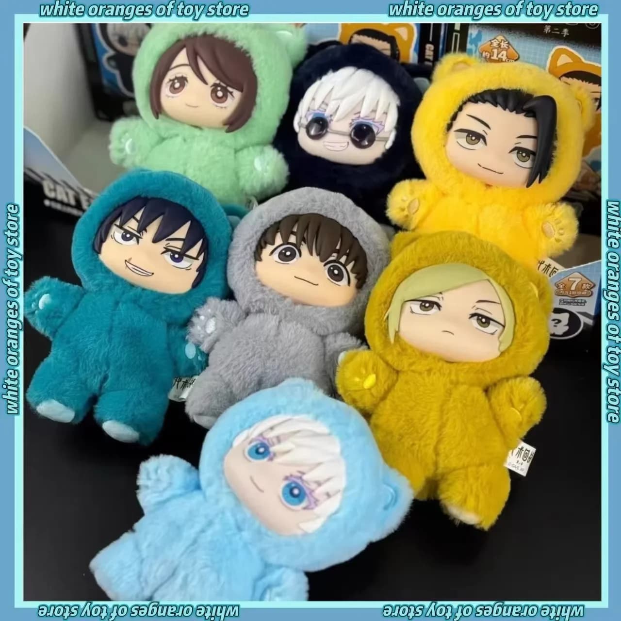 Original BANDAI Jujutsu Kaisen 2 Cat Ear Plushie Series Blind Box Mystery Box Anime Figure Room Decoration Collection Gifts