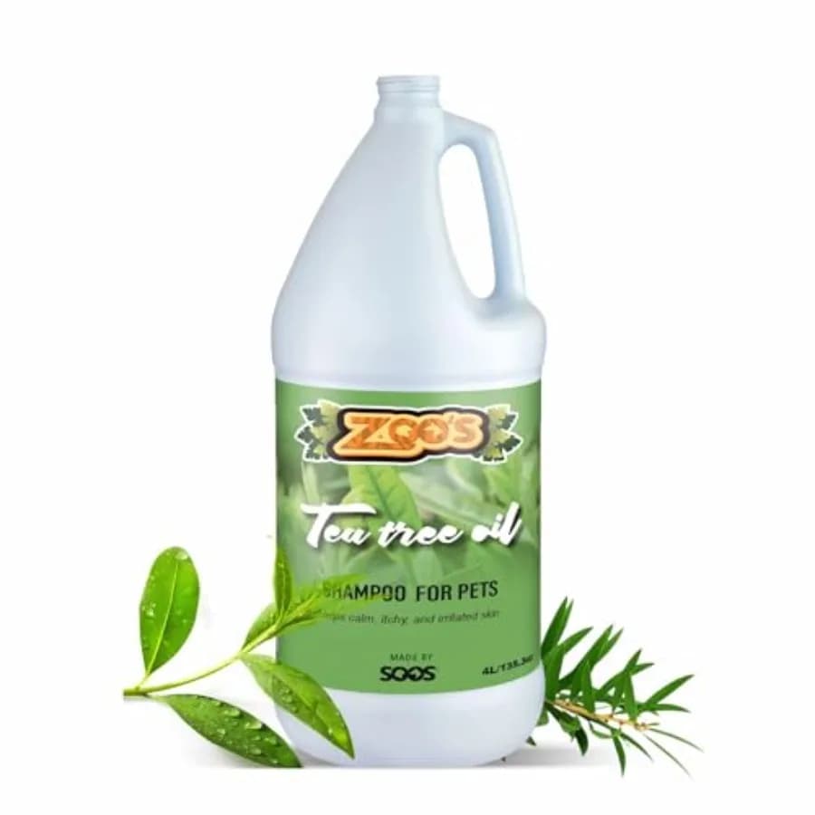 Shampoo per cani all'olio di tea tree Zoo's Pet, ad assorbimento rapido, idratante per la pelle - 1x 4L (1 gallone)