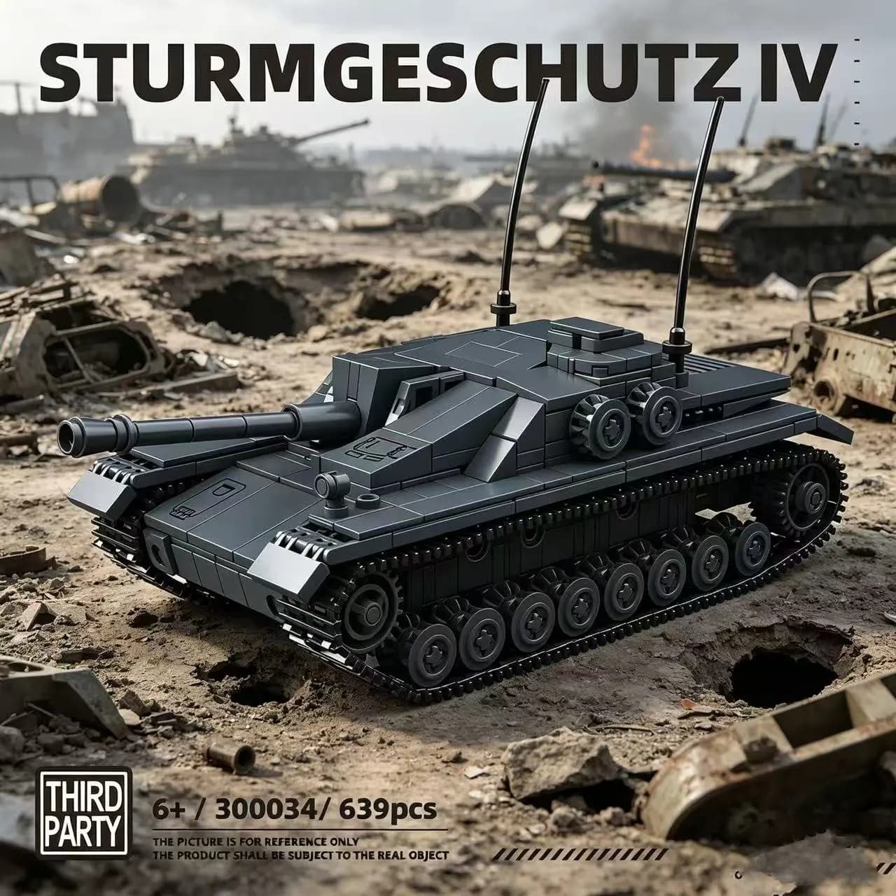 Set di Costruzioni Carro Armato Tedesco Tipo IV della Seconda Guerra Mondiale, 639 Pezzi - Giocattolo Puzzle Carro Armato su Ruote, Regalo 300034