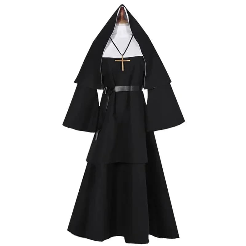 Nun Horror Films Cosplay Cross Ghost The Conjuring Black Women Costume di Halloween Partya;3,v'5.t;8,