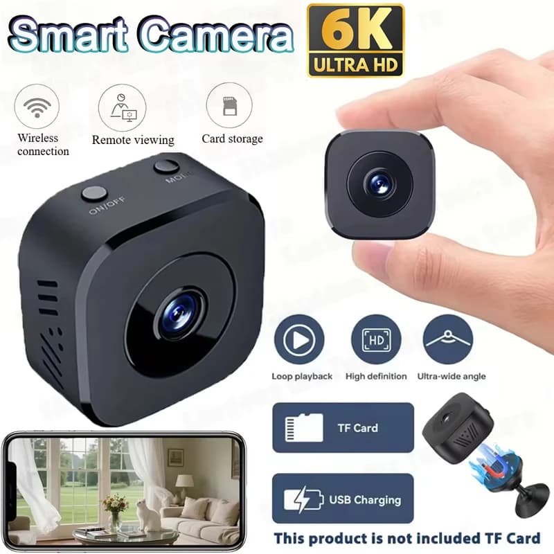 Telecamera di Sicurezza Mini 6K Wireless 2.4G WiFi, Monitoraggio e Protezione Remota, Visione Notturna, Sorveglianza Smart Home 2026 NUOVO
