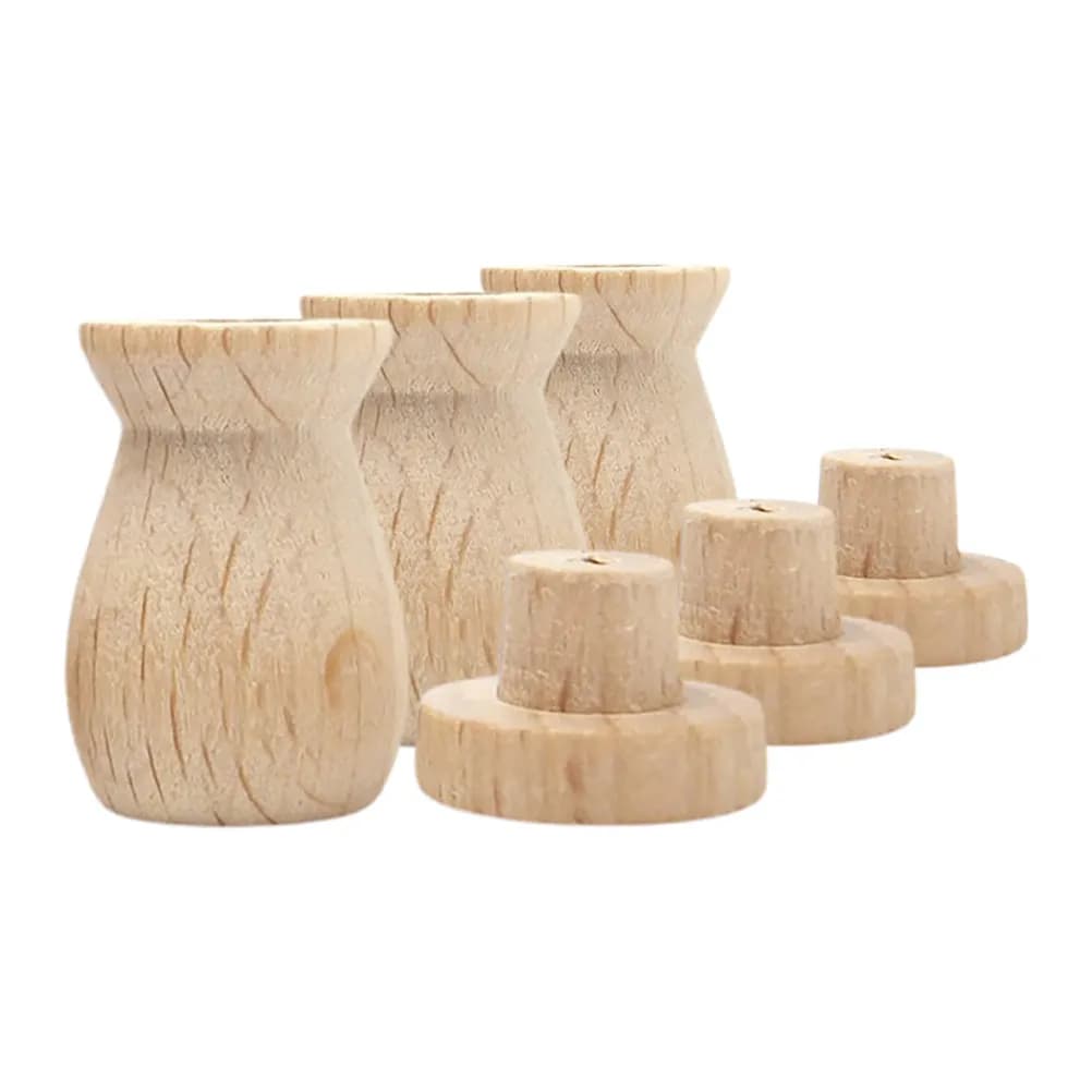 3Pcs Beech Wood Oil Diffuser Bottle Small Portable Aromatherapy Diffuser Natural Wood Grain for Home Office Car Yoga Spa