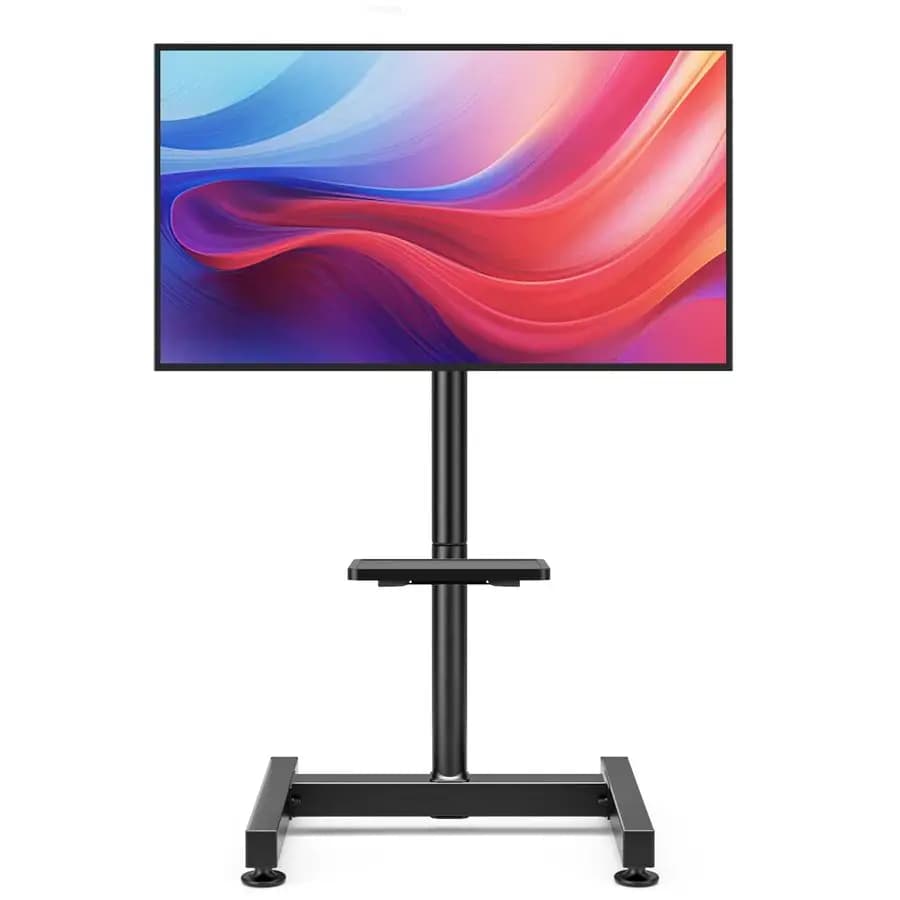 TV stand with 1350 inch screen support, tiltable and height adjustable floor support, from vertical to horizontal, door