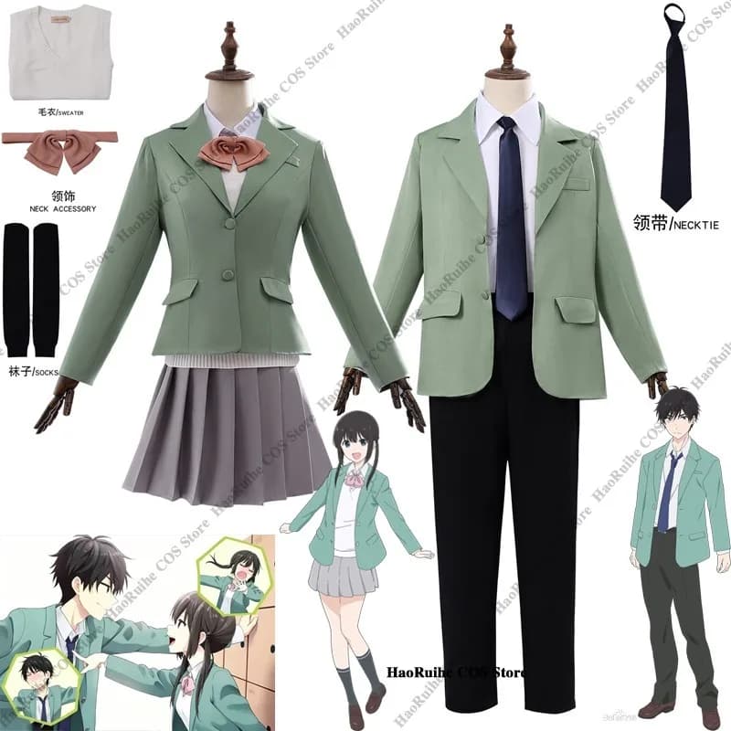 Anime I Want to End this Love Game Cosplay ‌Woman Man Yukiya Asagi Costume Mikuu Sakura Green School Uniform Wig Halloween Party