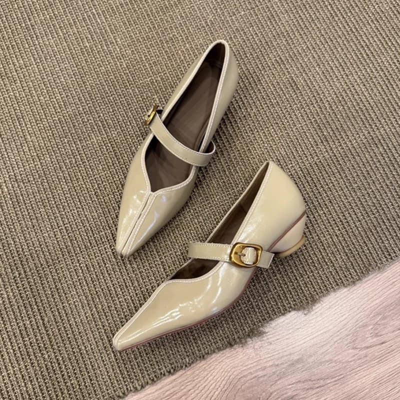 BANFANG Women's High Shoes 3cm Shallow Mouth Round Toe Single Shoe Retro Trendy High Quality Designer Luxury Shoes For Woman