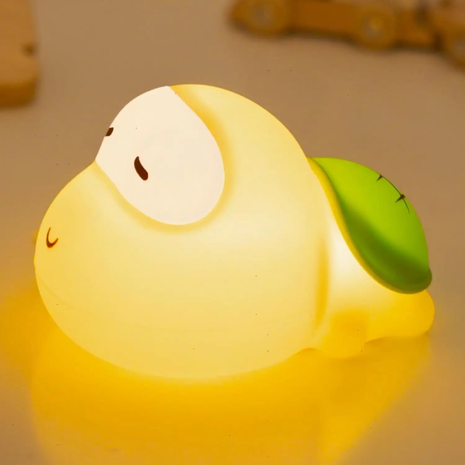 Lampada Notturna a Forma di Tartaruga con Testa Grande, Luce Notturna USB Ricaricabile con Timer, Regalo di Natale per Bambini