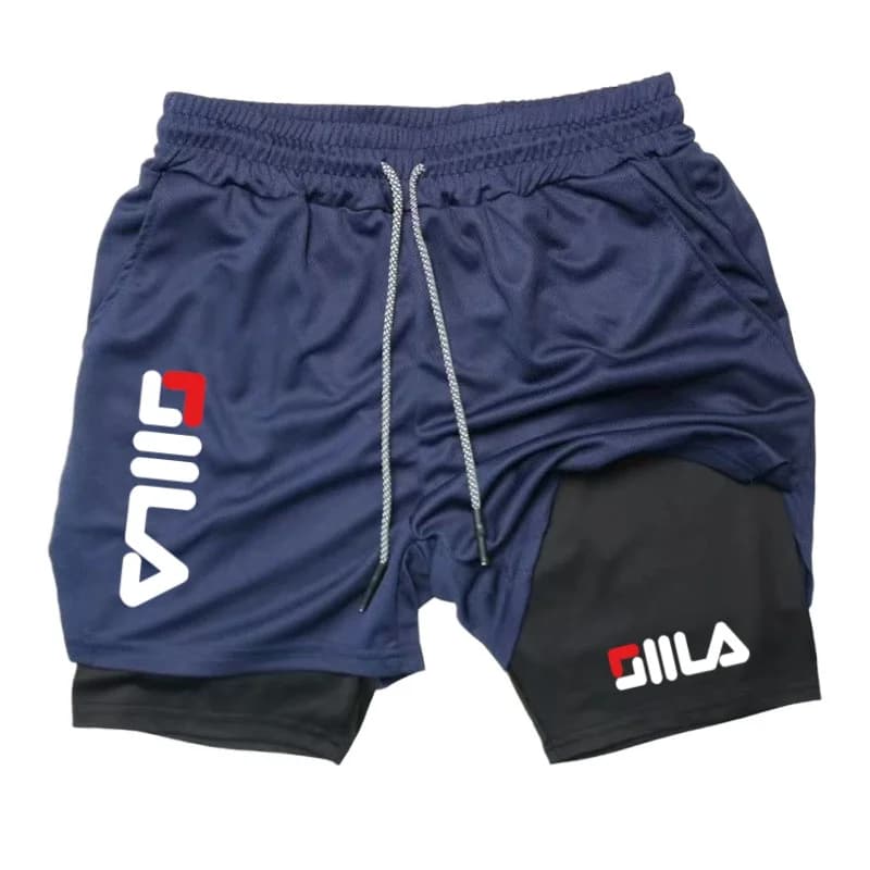 Nuovi pantaloncini da corsa da uomo, pantaloncini sportivi da palestra 2 in 1 ad asciugatura rapida, per allenamento, fitness, jogging, pantaloncini corti estivi