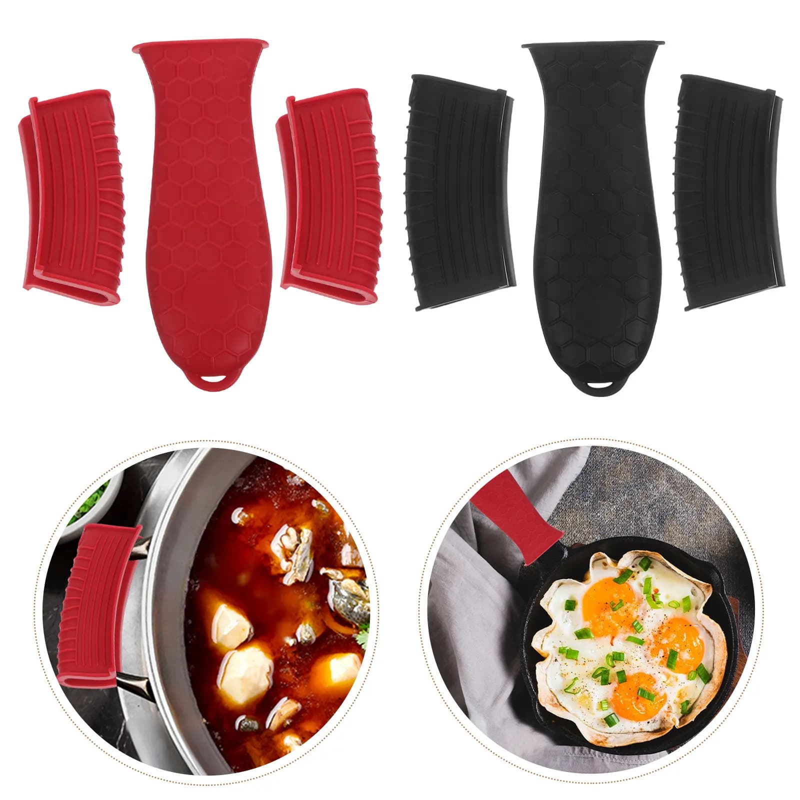 Set di 6 Copri Manici in Silicone Resistenti al Calore, Antiscivolo, Universali per Padelle e Pentole
