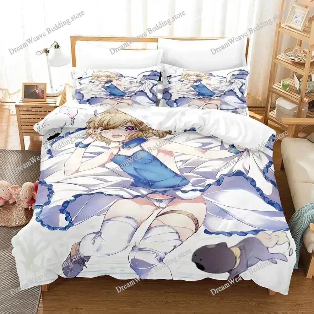 Set di biancheria da letto Anime Kotoko Iwanaga Kyokou Suiri, copripiumino, set copriletto, federa, piumino, misura King Queen, per ragazzi e adulti