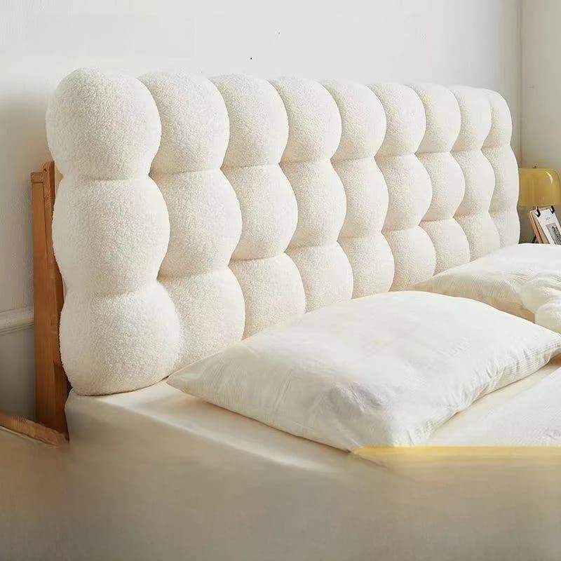 Thickened Bedside Pillow Soft Cushion Bedroom Sofa Backrest Protection Waist Tatami New Style Home Decorative Pillow Creamy
