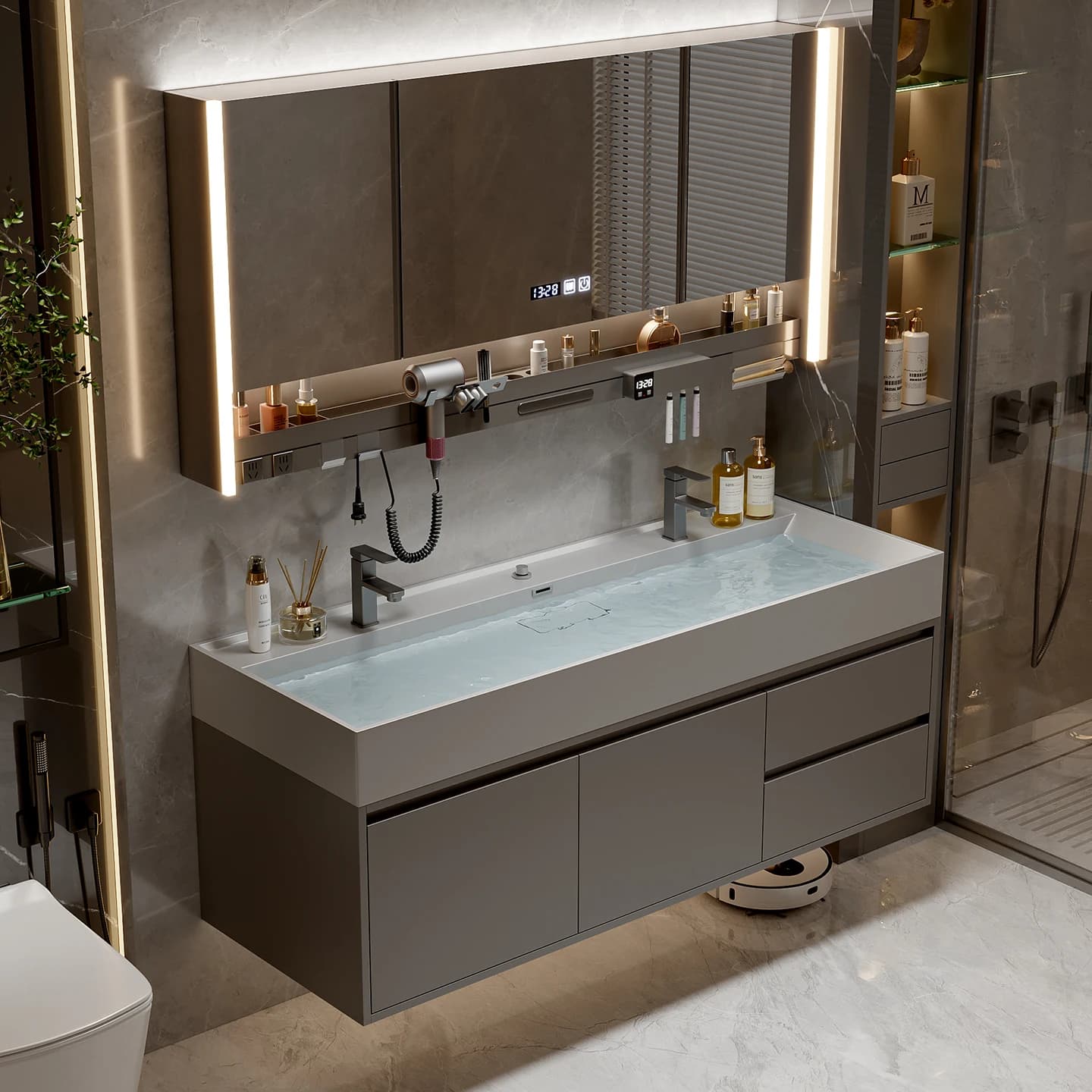 Cassetti in carta per armadietto da bagno, organizer, specchio portaoggetti, display, partizioni per WC, decorazioni per armadi, mobili per camera Gabinete