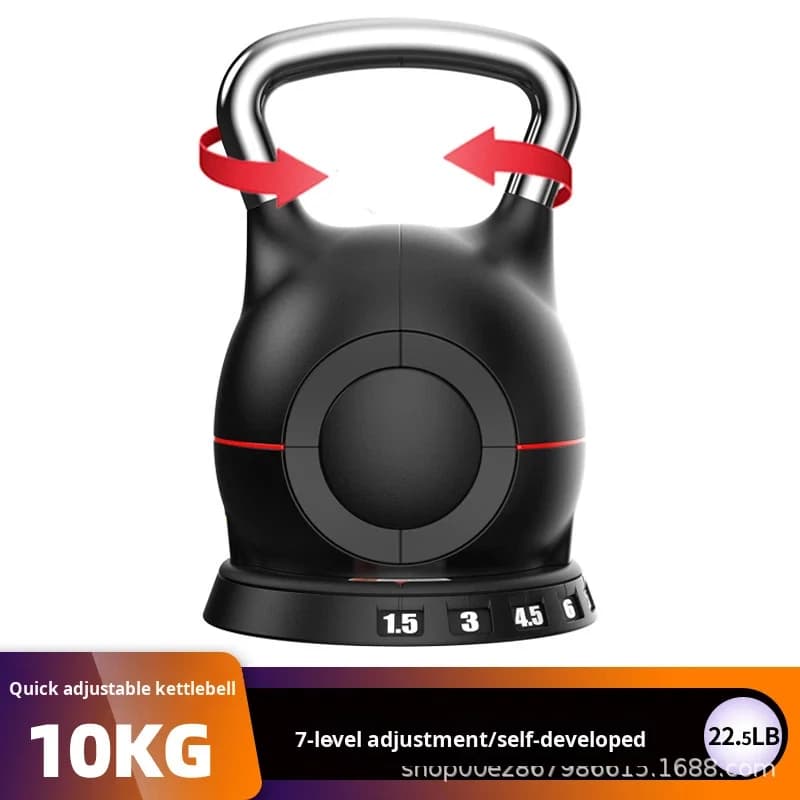 Nuovo Kettlebell in Acciaio a Regolazione Rapida 10kg / 22.5 Lbs, 7 Livelli Regolabili, Ecologico, Garanzia 1 Anno, Uso Universale