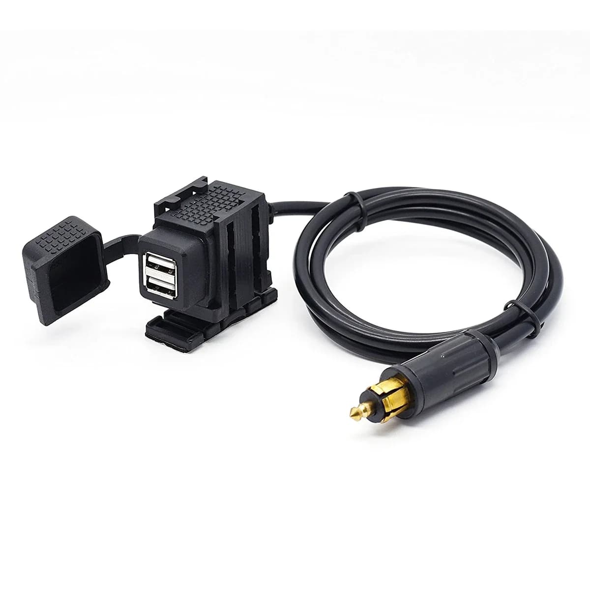 Motor charger 4.2A power adapter with double socket for USB charger with 160cm cable for BMW DIN Hella Plug Phone / iPhone / GPS