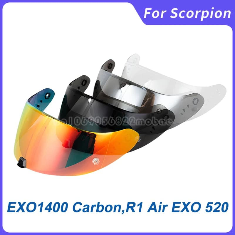 Helmets Visor For Scorpion Exo 1400 Carbon, R1 & EXO 520 Motorcycle Helmet Lens Visor Plating Uv Protection Lens Faceshield