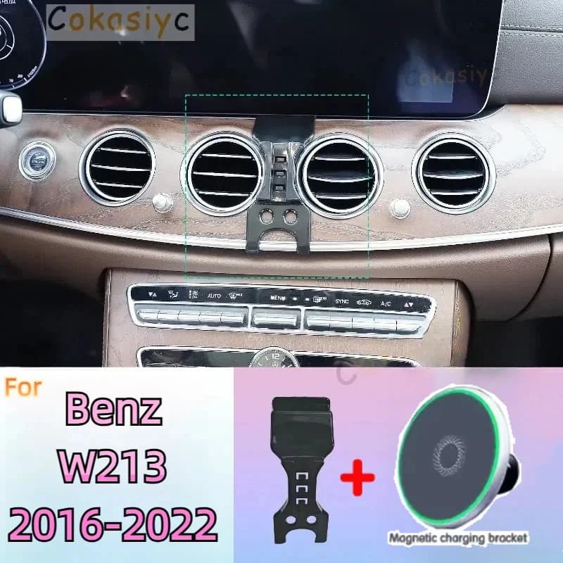 Per Mercedes Benz Classe E W213 2016-2022 Supporto per telefono magnetico 15W Supporto per telefono di ricarica wireless Supporto per telefono MagSafe personalizzato