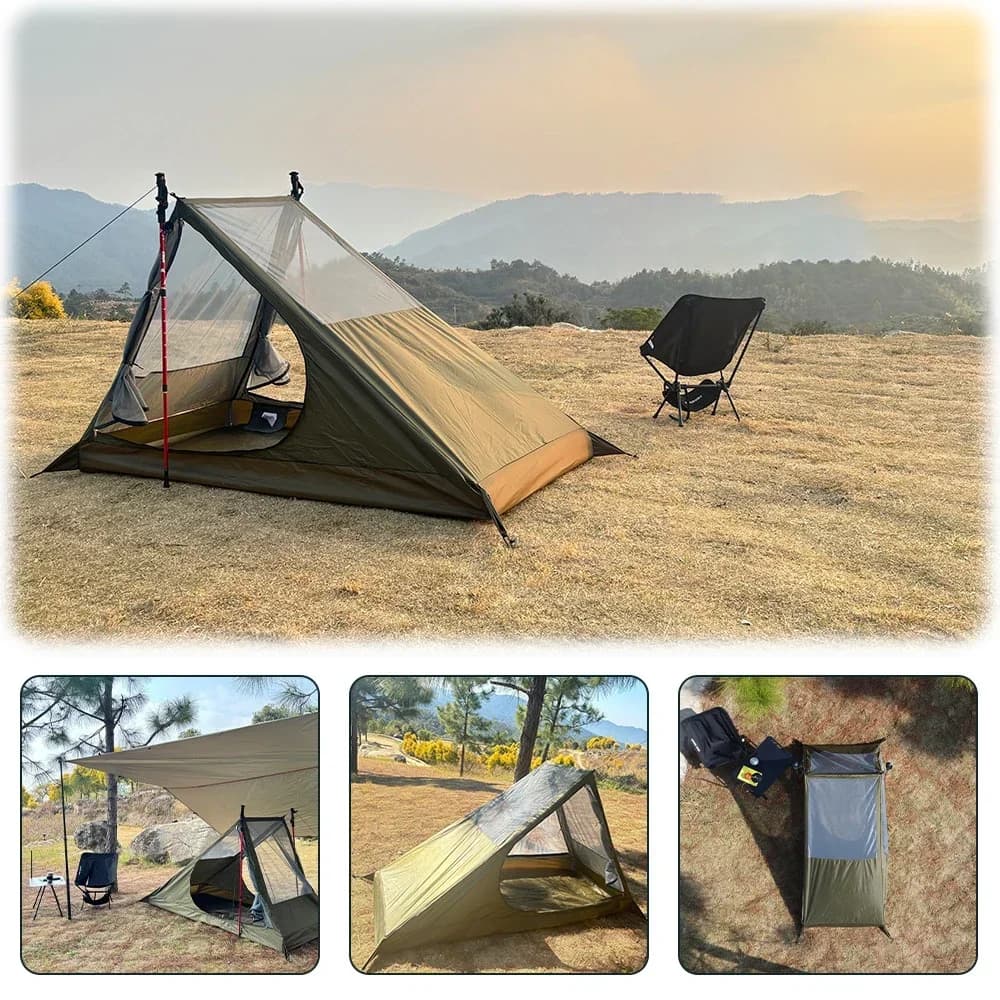 2025 Tenda da campeggio in rete ariosa Tenda da trekking singola a prova di zanzara Tenda interna leggera senza palo Zaino in spalla Regalo per 1 persona