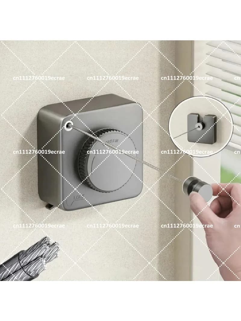 Indoor Retractable Clothesline Wall Mounted Laundry Drying Line Non-Sagging Clothes Hanger