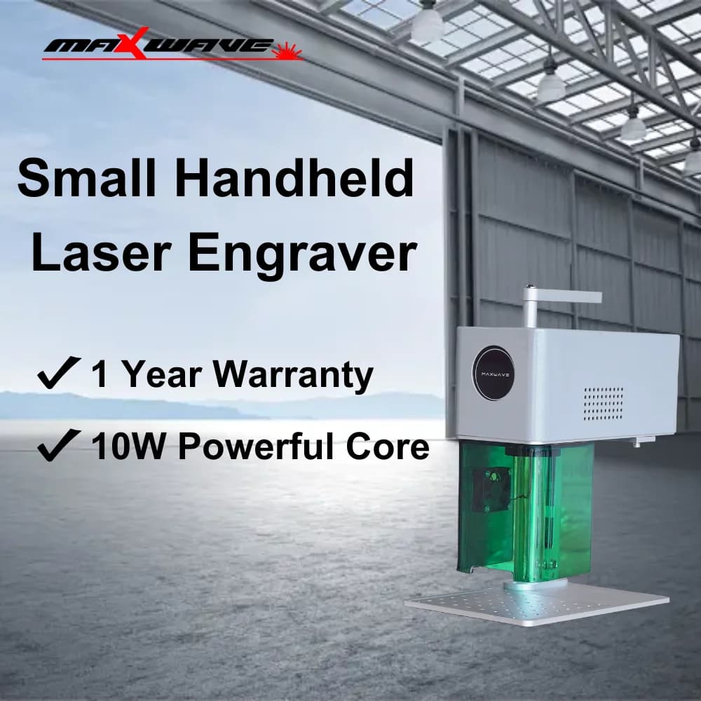 Double light laser marking machine Maxwave 2W red and 10W blue, portable engraving solution for metals and plastic