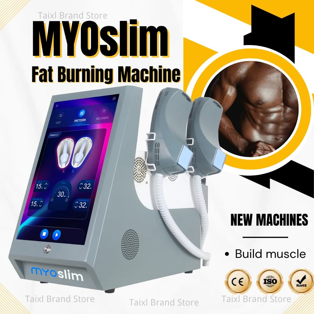 Myoslim Body Slim Sculpt: Portable Electric Machine for Muscle Stimulation and Fat Removal 6500W, Hi-EMT RF for Weight Loss