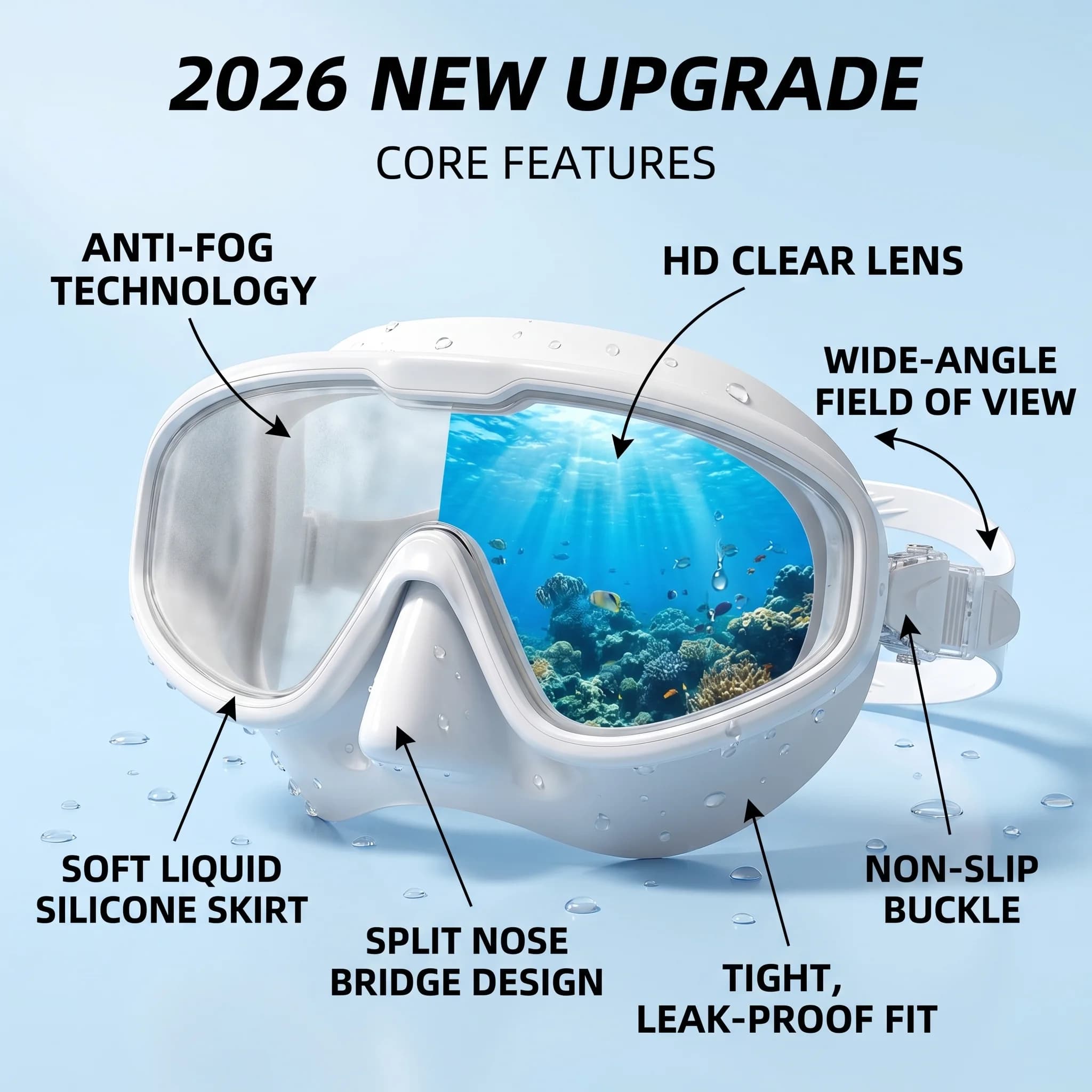 2026 New Upgrade Kids Swimming Goggles Big Frame HD View Anti-fog Waterproof Children's Swim Goggles Boys And Girls Multi-color