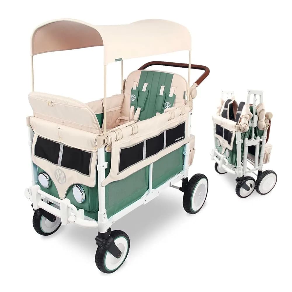 Passeggino Wagon (4 posti) - Passeggino pieghevole con paraurti, fari funzionanti e XL per tutti i terreni