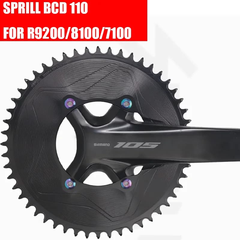 SPRILL Pignone singolo chiuso R9200-8100 Guarnitura per offset da 3 mm (4 bulloni AERO) Piastra pignone rotonda stretta larga