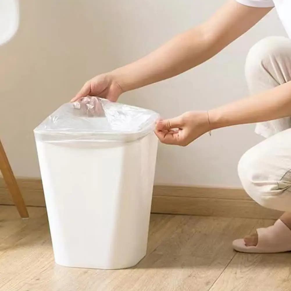 Bidone della spazzatura senza coperchio carico forte stile semplice cucina quadrata bagno soggiorno pattumiera a righe per auto muslimatexam