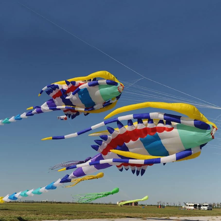 9KM 15M Mallworm Kite Line Plot Pendant Inflatable Soft Spectacle Kite for Aquiloni Festival Nylon Fabric Ripstop ( Wholesale)